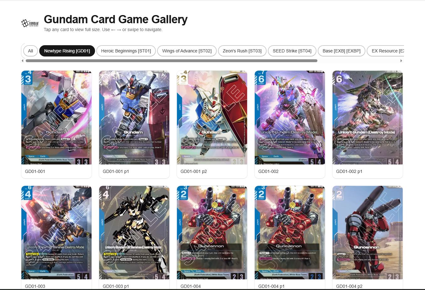 Gundam Card Game Gallery